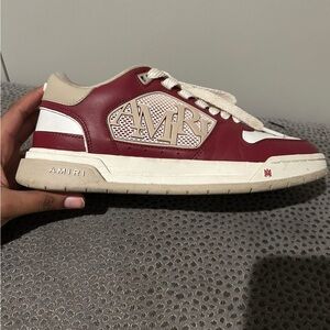 AMIRI Burgundy and Cream Sneakers